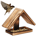 Miniatyrbillede 1 af 4: Springos® vejrbestandigt fuglefoderhus 31 x 13 x 22,5 cm kastanj