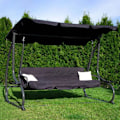 Miniatyrbillede 4 af 4: Havemøbel - SPRINGOS® - 4 Pladser - 220 x 162 cm - 2 Puder - Sengefunktion Svart
