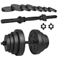 Miniatyrbillede 1 af 4: Korte håndvægt - Springos® - 20 kg - Sort - Unisex - Ideel til begyndere og viderekomne svart