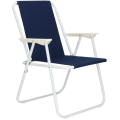 Miniatyrbillede 2 af 4: SPRINGOS sammenklappelig strandcampingstol - mørkeblå - Pulverlakeret stål - Polyester - 52x59x80 cm mörkblå