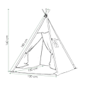 Pikkukuva 4 / 4: SPRINGOS® puuvillainen lasten teltta - 160x120x100 cm - pilvi/harmaa Grå
