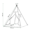 Miniatyrbillede 3 af 4: SPRINGOS® tipitelt til børn i bomuld, 2 hynder medfølger - 160x120x100 cm – Grå Grå