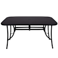 Miniatyrbillede 1 af 4: SPRINGOS® havebord med glasplade og parasolhul 90 x 150 cm - Sort - Design - Metal Svart