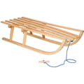 Miniatyrbillede 1 af 4: Træslæde - SPRINGOS® - Model med ryglæn - Træk reb - 89x34x22 cm - Metalrutsjebaner Färgad