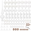 Miniatyrbild 3 av 4: Julkulor - SPRINGOS - 100 bitar - Oskärligt plast - Vit - Varierade dekorationer Vit