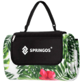 Miniatyrbillede 4 af 4: SPRINGOS® Picnic Tæppe - Grøn - 200x200 cm - Vandtæt - Sammenfoldelig - Bærbar Grön