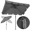 Miniatyrbillede 1 af 5: Springos® Rektangulær haveparasol med hældningsfunktion og håndsving 240 cm mörkgrå