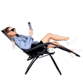 Pikkukuva 2 / 4: Chaise Longue - SPRINGOS® - Käännettävä - Musta - Säädettävä - Juomapukki mukana Svart
