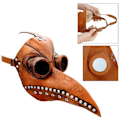 Miniatyrbillede 3 af 4: Springos® Halloween Bird Beak Mask Hovedmaske Plague Mask Steampunk Style kastanj