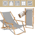 Miniatyrbild 2 av 4: SPRINGOS® Trädgårdssäng Vikbar träsäng med armstöd Grå