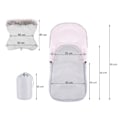 Miniatyrbillede 4 af 4: SPRINGOS® Universal fodpose til klapvogn, babysædebetræk, sovepose, varm, benbetræk med vante Grå-rosa