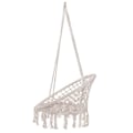 Pikkukuva 2 / 4: Riippukeinu puuvillahapsuilla - SPRINGOS - Puutarha - Vankka ja mukava - Macramé-design grädde