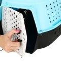 Miniatyrbillede 2 af 4: Transportbur til kæledyr - SPRINGOS® - 48 x 28 x 33 cm - Plastik - Blå - 1,1 kg Blå