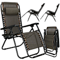 Miniatyrbillede 4 af 5: Springos® chaiselong med hovedstøtte, foldbar relax til haven Svart