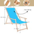 Miniatyrbillede 3 af 4: Chaise longue - SPRINGOS - Liggestol til haven - Bøg - Sammenklappelig - Armlæn Blå