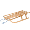 Miniatyrbillede 2 af 4: Træslæde - SPRINGOS® - Model med ryglæn - Træk reb - 89x34x22 cm - Metalrutsjebaner Färgad