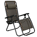 Miniatyrbillede 1 af 5: Springos® chaiselong med hovedstøtte, foldbar relax til haven Svart