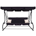Miniatyrbillede 1 af 4: Havemøbel - SPRINGOS® - 4 Pladser - 220 x 162 cm - 2 Puder - Sengefunktion Svart