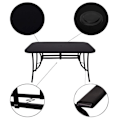 Miniatyrbillede 4 af 4: SPRINGOS® havebord med glasplade og parasolhul 90 x 150 cm - Sort - Design - Metal Svart