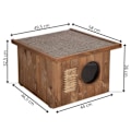 Pikkukuva 4 / 4: Kissa Maison - Springos - Puumalli - 49,5 x 58 x 36 cm - Ulkokäyttöön - Eristetty kastanj