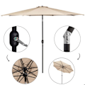 Miniatyrbillede 4 af 6: Springos® Haveparasol med hældningsfunktion og svendestangssystem 300 x 245 cm Beige