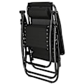 Pikkukuva 3 / 4: Chaise Longue - SPRINGOS® - Käännettävä - Musta - Säädettävä - Juomapukki mukana Svart