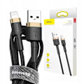Miniatyrbild 1 av 6: Baseus Cafule flätad 1,5A 1M USB till Lightning-kabel, guld-svart CALKLF-BV1 kompatibel för iPhone 6 7 8 Plus XS XR 11 12 13