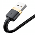 Miniatyrbild 6 av 6: Baseus Cafule flätad 1,5A 1M USB till Lightning-kabel, guld-svart CALKLF-BV1 kompatibel för iPhone 6 7 8 Plus XS XR 11 12 13