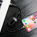 Miniatyrbild 4 av 6: Baseus Cafule flätad 1,5A 1M USB till Lightning-kabel, guld-svart CALKLF-BV1 kompatibel för iPhone 6 7 8 Plus XS XR 11 12 13