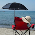 Miniatyrbild 4 av 5: Stolparaply med klämma SPF50+ UV-skydd Strandstol Parasoll Multi-vinkeljusterbar Utomhusstol Skugga för Camping Golfbilar Jikaix