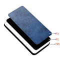 Miniatyrbild 3 av 5: Klädsel i kohudstruktur för Realme C55, PU-läderbelagd TPU+PC-baksida (ZYH) Blue, Blue Realme C55