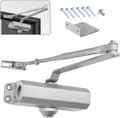 Automatisk hydraulisk dörrstängare med stoppfunktion, justerbar fjäder, buffertstängd 25-45 kg dörr Silver
