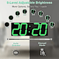 Miniatyrbild 3 av 5: Digital LED-väggklocka, överdimensionerad väggklocka med siffror, fjärrkontroll Count up/Countdown (ZYH)