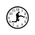 Miniatyrbild 1 av 5: Inspirerad Silly Walk Väggklocka Creative Silent Mute Clock Väggkonst för hemmet (svart vit) 1 st (ZYH)