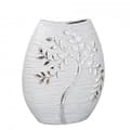 Texturerad Silvergren Oval Vas 24cm