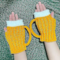 Miniatyrbild 4 av 5: Rolig 3d ölmugg stickad handskepresent Söt handgjord stickad höstvinterhandskar Retro virkade handskar, ölmuggsockor (ZYH) Hat