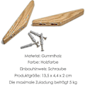 Miniatyrbild 4 av 4: 6 delar vintage träkrokar träkrokar 5 kg lastkapacitet, väggkrokar Badrockskrokar Hattkrokar Klädkrokar Multifunktionskrokar Nyckelkrokar (ZYH)