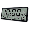 Miniatyrbild 1 av 3: Stor digital väggklocka - 14 tums oversize batteridriven skrivbordsklocka med temperatur, datum och andra stor display (ZYH)
