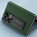 Miniatyrbild 3 av 5: For Oppo Find N2 5G gångjärnsskydd telefonfodral PU läder + PC stativ telefonfodral  (DPD) Black Oppo Find N2 5G