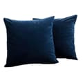 2-pack Sammet Mjuka Enfärgade Dekorativa Fyrkantiga Prydnadskuddar Kuddfodral Set för Soffa Sovrum Bil 40 x 40 cm Mörkblå