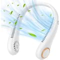 Mini bærbar halsventilator. Stille, bladløs. 360° drejelig. Tre ventilatorhastigheder - hvid.