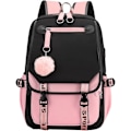 Miniatyrbild 1 av 4: Skolväska för flickskoleelever utomhusryggsäck med USB laddningsport, svart rosa, ryggsäcksryggsäck (DPD)