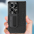 Miniatyrbild 5 av 5: For Oppo Find N2 5G gångjärnsskydd telefonfodral PU läder + PC stativ telefonfodral  (DPD) Black Oppo Find N2 5G