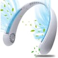Bærbar halsventilator. USB-bladløs lydløs ventilator. Halskølerventilator (ren hvid)