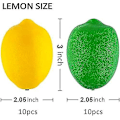 Miniatyrbild 2 av 5: 20 st konstgjorda citroner och limefrukter, falsk frukt, citroner för hem, hus, kök, festdekoration, 3' X 2' gulgrön (DPD)