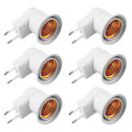 Miniatyrbild 1 av 5: 2PCS EU Plug to E27 Adapter LEDs Ljus B-ulb Converter Socket Hållare med ON/OFF knappbrytare (DPD) 6pcs