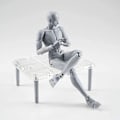 Miniatyrbild 4 av 5: Artists Sketch Rörlig Lem Action Figur Modell Flexibel Kropp Mänsklig Mannequin (DPD) 01 Manager male gray