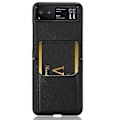 Miniatyrbild 2 av 5: För Motorola Razr 40 5G PU Läder+PC Kortplats Omslag Litchi Textur Stötsäker Telefonfodral-Röd  (ZYH) Black Motorola Razr 40 5G