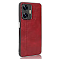 Miniatyrbild 1 av 5: Klädsel i kohudstruktur till Realme C55, PU-läderbelagd TPU+PC-baksida (ZYH) Red, Red Realme C55