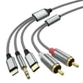 3-i-1 ljudkabel: Lightning/RCA/USB C till 3,5 mm/RCA för bil, hemmabio, högtalare